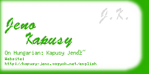 jeno kapusy business card